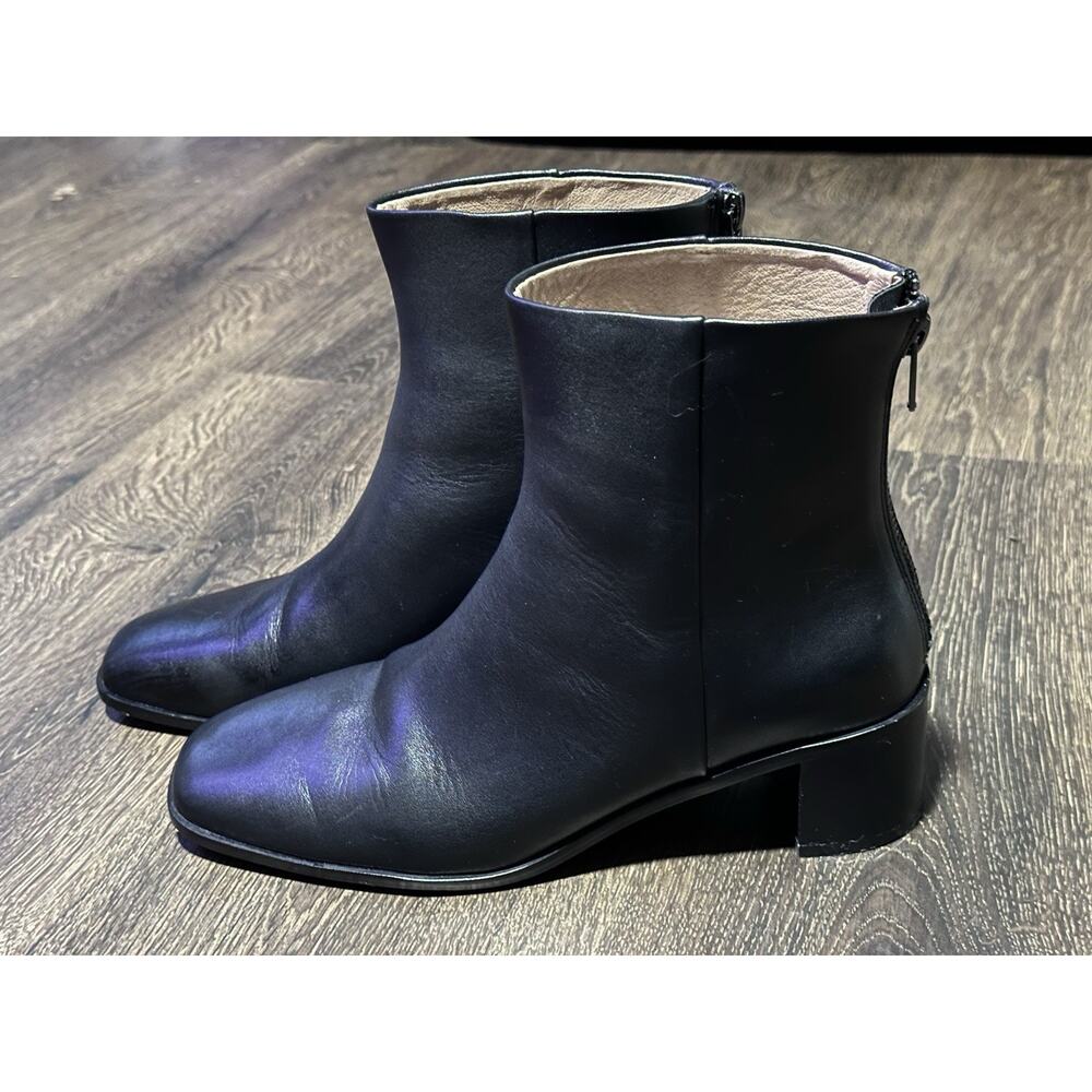 MADEWELL THE PAULINE BACK-ZIP BOOT IN BLACK LEATHER WOMEN'S 7